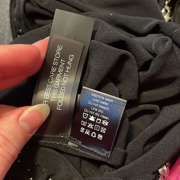 Norma Kamali Studded Open Back Stretch Jersey Jumpsuit Black - Picture 3 of 12